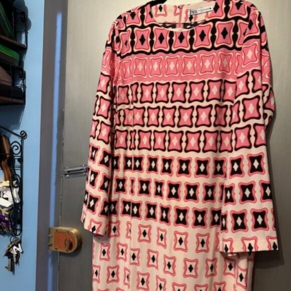 RETRO / BOHO 1970’sTUNIC GEOMETRIC DRESS - RARE - Picture 12 of 16